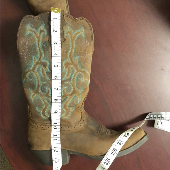 Justin Ladies Stampede Sq. Toe Sorrel Boots - Picture 6 of 7